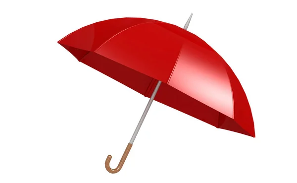 Red Umbrella Isolated White Background Rendering — 图库照片