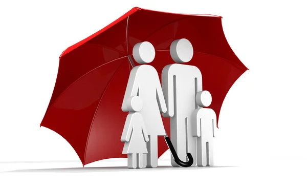 Family Umbrella Healthcare Concept Rendering — 图库照片
