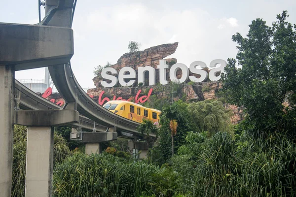 Singapore Apr 2022 Sentosa Island Sign Monorial Pass — ストック写真
