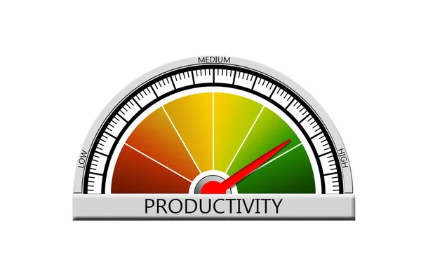 Productiviy Level Arrow Measuring Scale Rendering — Fotografia de Stock