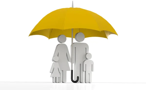 Family Umbrella Healthcare Concept Rendering — 图库照片