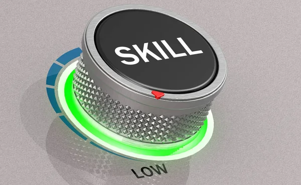Knob Skill Word Point Low Rendering — Stock Photo, Image