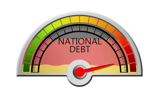 Germany National Debt Measuring Device Arrow Scale Rendering — Stock Photo, Image