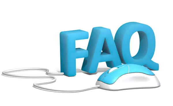 Computer Mouse Faq Word Rendering — 图库照片