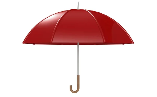 Red Umbrella Isolated White Background Rendering — 图库照片