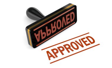 Kırmızı onaylı siyah damga, 3D görüntüleme