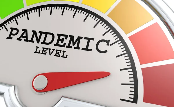 Pandemic Level Measuring Scale Color Indicator Rendering — ストック写真