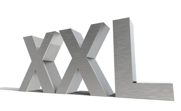 Chrome Xxl Word Isolated White Background Rendering — Stockfoto