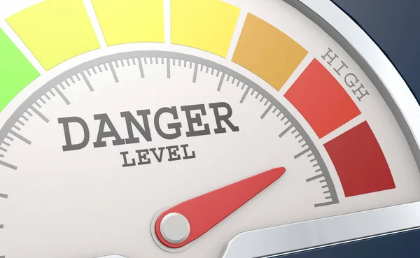 Danger Level Measuring Scale Color Indicator Rendering — Stock Photo, Image