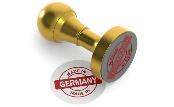 Golden Stamp Made Germany Word Rendering — 스톡 사진