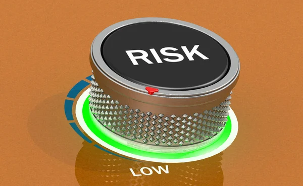 Knob Risk Word Point Low Rendering — Zdjęcie stockowe