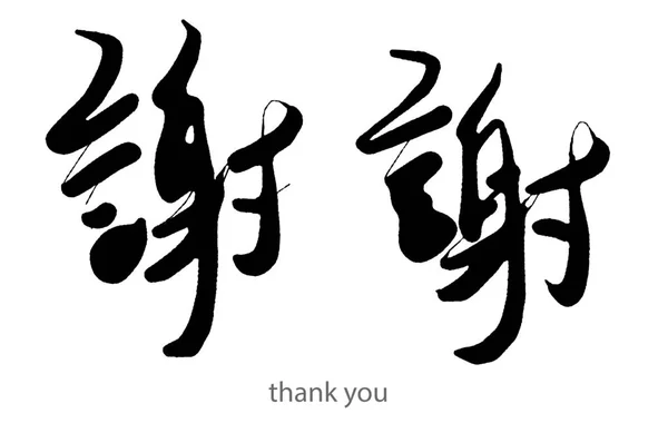 Hand Drawn Calligraphy Thank You Word White Background Rendering — 图库照片