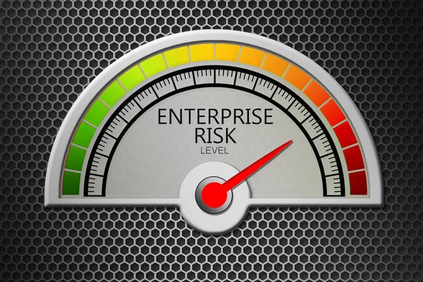 Enterprise Risk Level Arrow Measuring Scale Rendering — Stockfoto