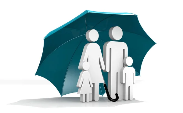 Family Umbrella Healthcare Concept Rendering — Foto de Stock