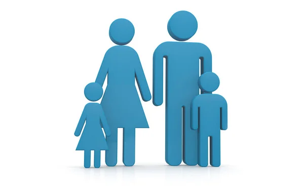 Parents Children Family Concept Rendering — Zdjęcie stockowe