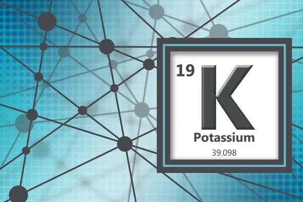 Potassium Chemical Element Atomic Number Atomic Weight Rendering — стоковое фото