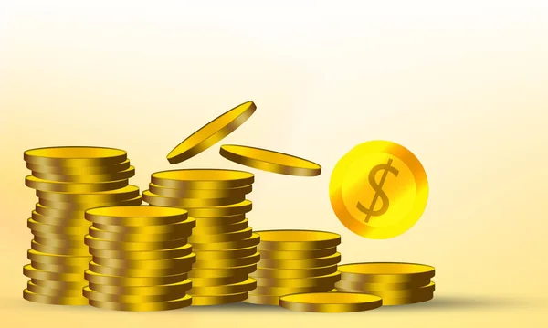 Stacks Gold Coins Financial Concept Rendering — Fotografia de Stock