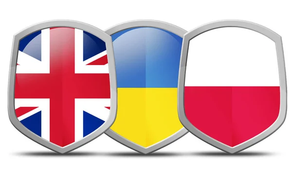 British Polish Ukrainian Trilateral Pact Rendering — Stock Photo, Image