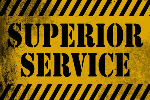 Superior Service Sign Yellow Stripes Rendering — Stok fotoğraf