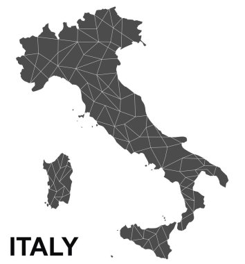 Map of Italy isolated on a white background. 3d rendering