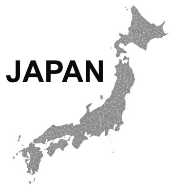 Map of Japan isolated on a white background. 3d rendering