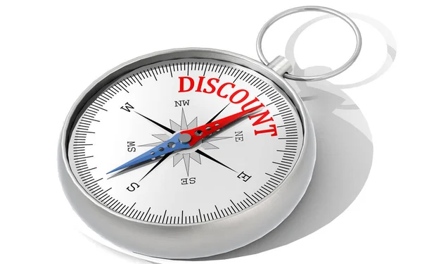 Direction Discount Isolated Compass Rendering — Stock Photo, Image
