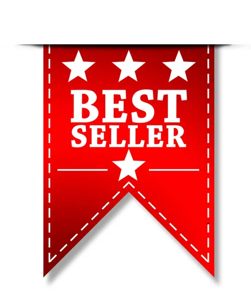 Best Seller Word Red Banner Rendering — Stok fotoğraf