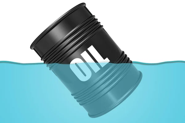 Плавающие Баррели Сырой Нефти Концепции Волатильности Нефтяном Рынке Рендеринг — стоковое фото