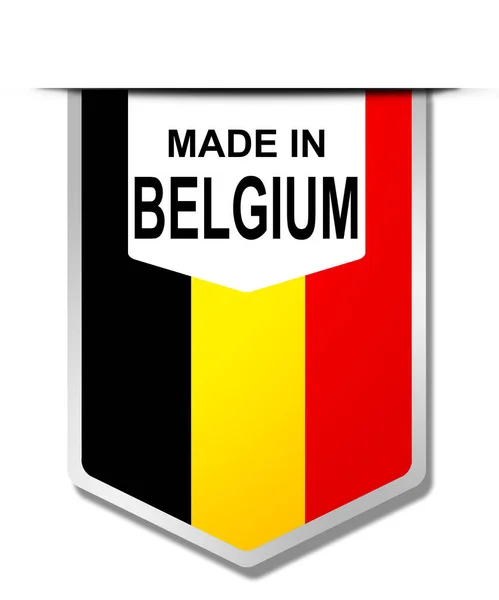 Made Belgium Word Hanging Banner Rendering — ストック写真