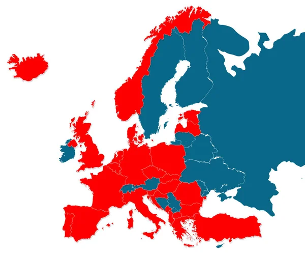 Map Nato Countries Highly Detail Rendering — 图库照片