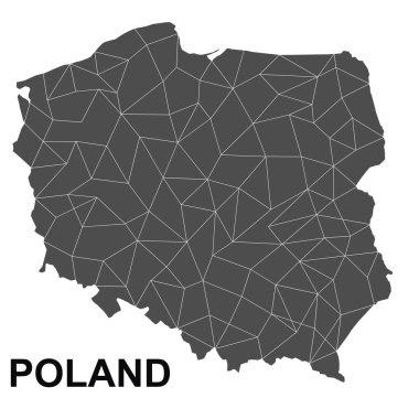 Map of Poland isolated on a white background. 3d rendering
