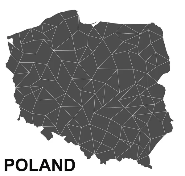 Карта Польши Изолирована Белом Фоне Рендеринг — стоковое фото