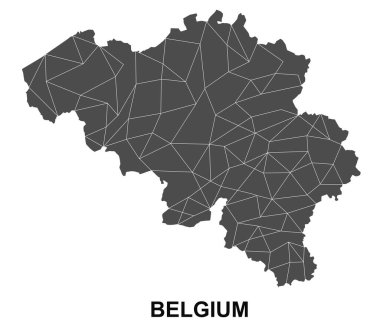 Map of Belgium isolated on a white background. 3d rendering
