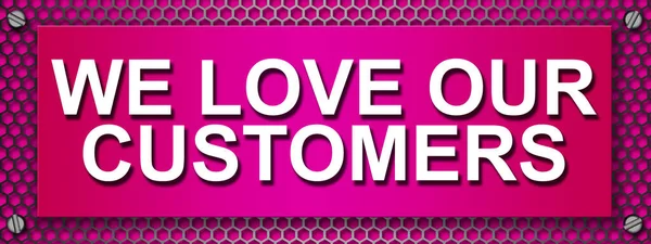 Love Our Customers Text Quote Banner Rendering — Stok fotoğraf