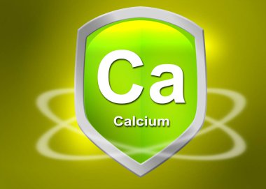 Minerals calcium shield for health concept, 3d rendering