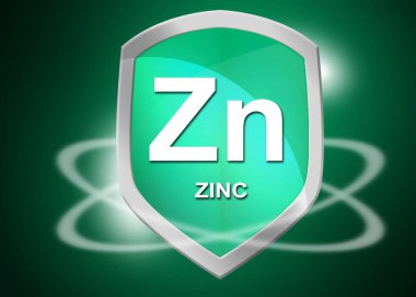 Minerals Zinc shield for health concept, 3d rendering