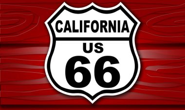 USA Route 66 vintage  road sign for California state , 3d rendering