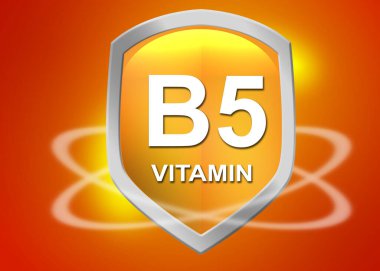 Vitamin B5  shield for health concept, 3d rendering