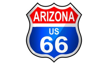 Arizona route US 66 sign icon , 3d rendering