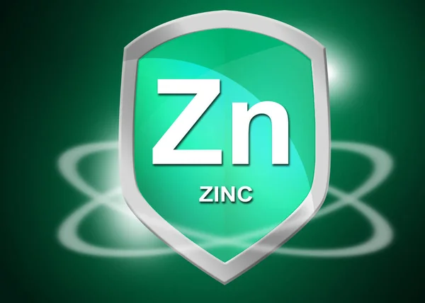 Minerals Zinc Shield Health Concept Rendering — Zdjęcie stockowe