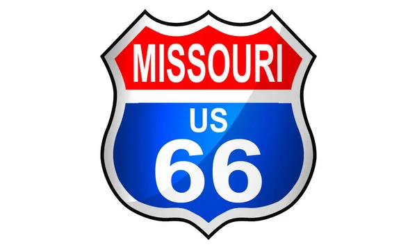 Missouri Route Sign Icon Rendering — 图库照片