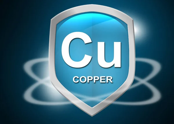 Minerals Copper Shield Health Concept Rendering — стоковое фото