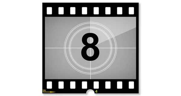 Old Film Movie Timer Count Number Eight Rendering — Stockfoto