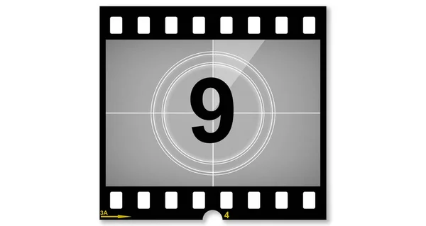 Old Film Movie Timer Count Number Nine Rendering — Zdjęcie stockowe
