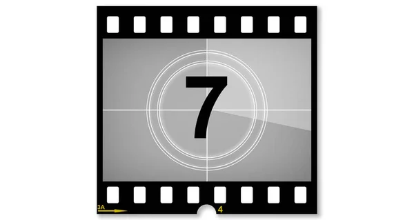 Old Film Movie Timer Count Number Seven Rendering — Zdjęcie stockowe