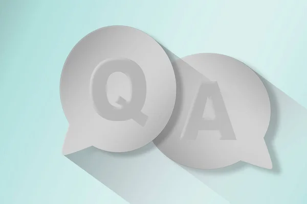 Paper Cut Question Answer Mark Speech Bubble Icon Isolated Rendering — ストック写真