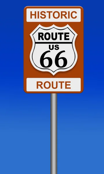 Route Old Historic Traffic Sign Blue Sky Rendering — Stock Photo, Image