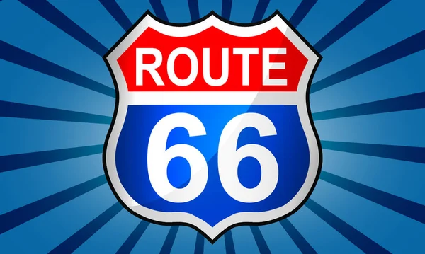 Route Sixty Six Road Sign Rendering — Φωτογραφία Αρχείου