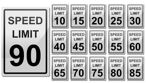 Road Sign Speed Limit Rendering — Foto Stock