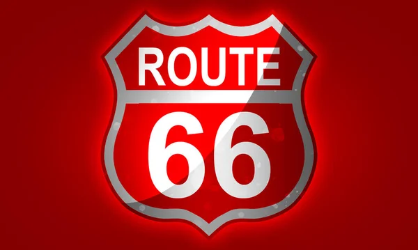 Route Classic Icon Travel Usa History Highway Rendering — Stockfoto
